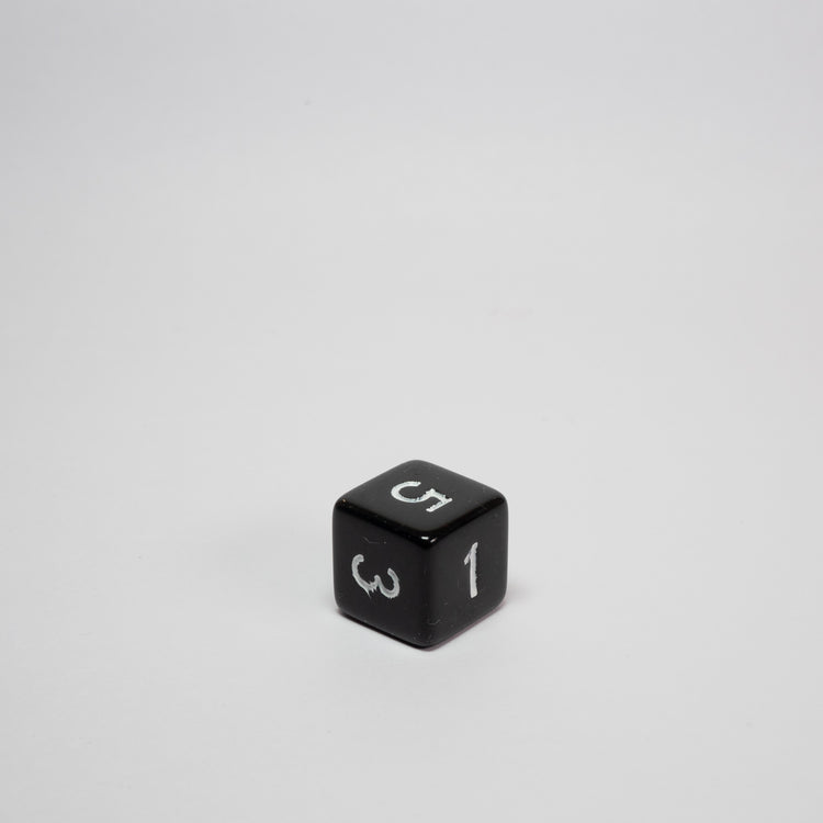 Black and White Acrylic D6 Dice