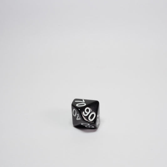 Black and White Acrylic D% Dice