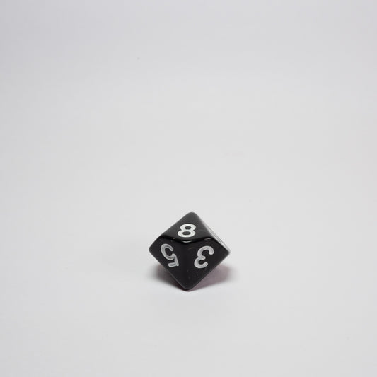 Black and White Acrylic D10 Dice