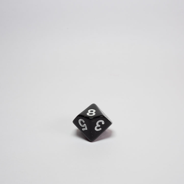 Black and White Acrylic D10 Dice