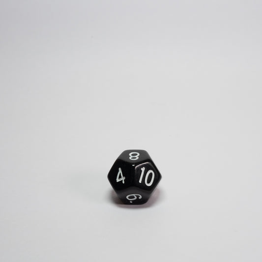 Black and White Acrylic D12 Dice