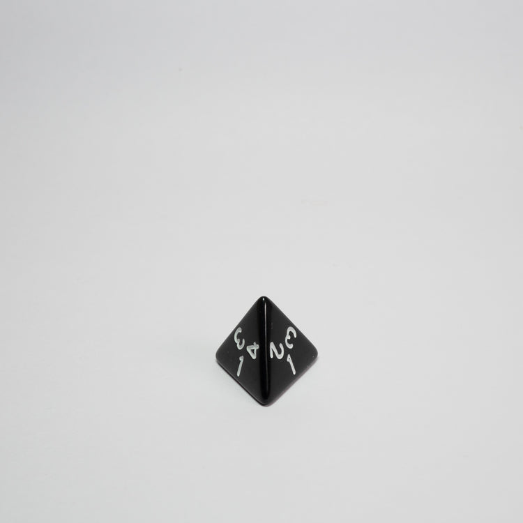 Black and White Acrylic D4 Dice