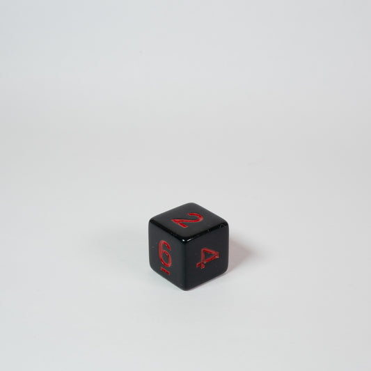 Black and Red Acrylic D6 Dice
