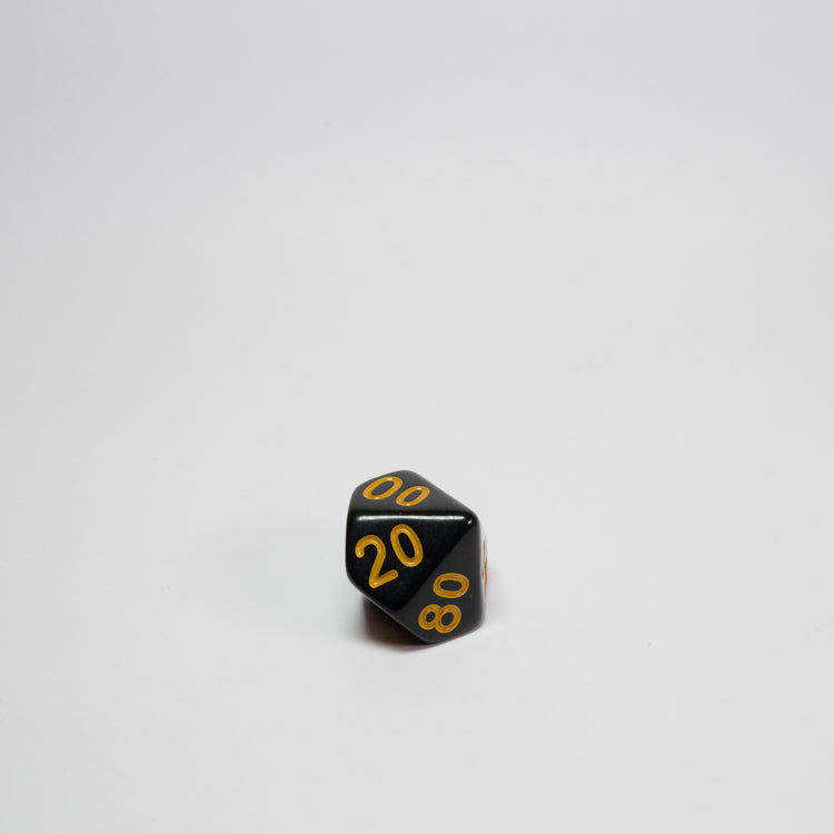 Black and Yellow Acrylic D% Dice