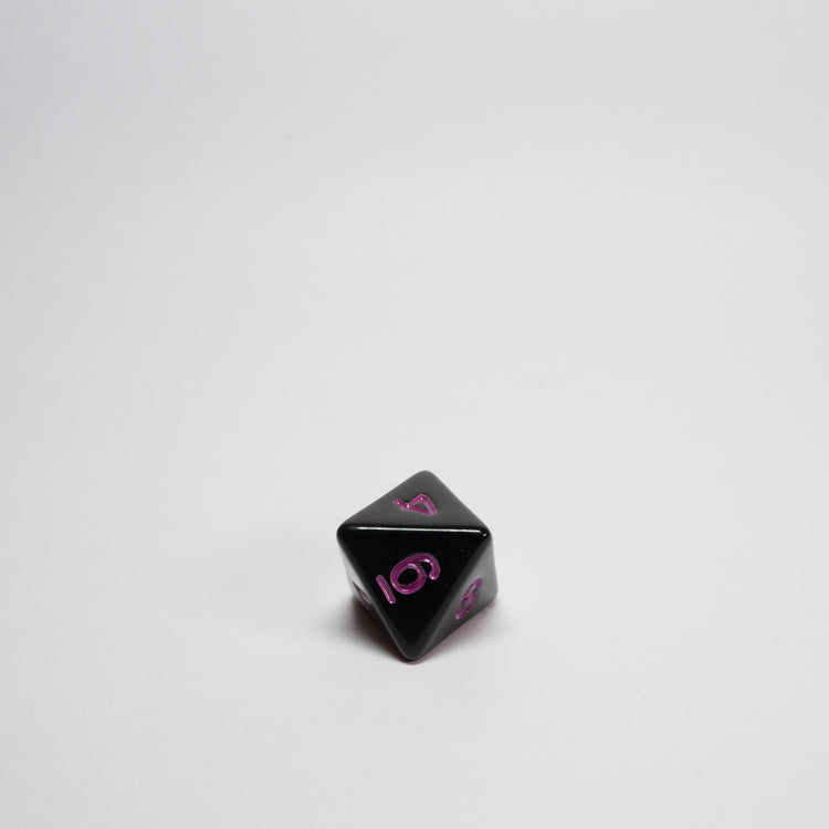 Black and Purple Acrylic D8 Dice