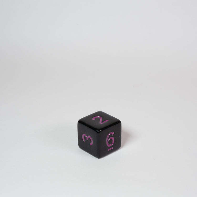 Black and Purple Acrylic D6 Dice