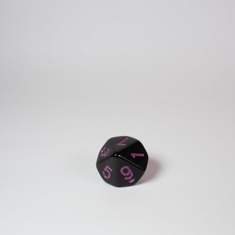Black and Purple Acrylic D10 Dice