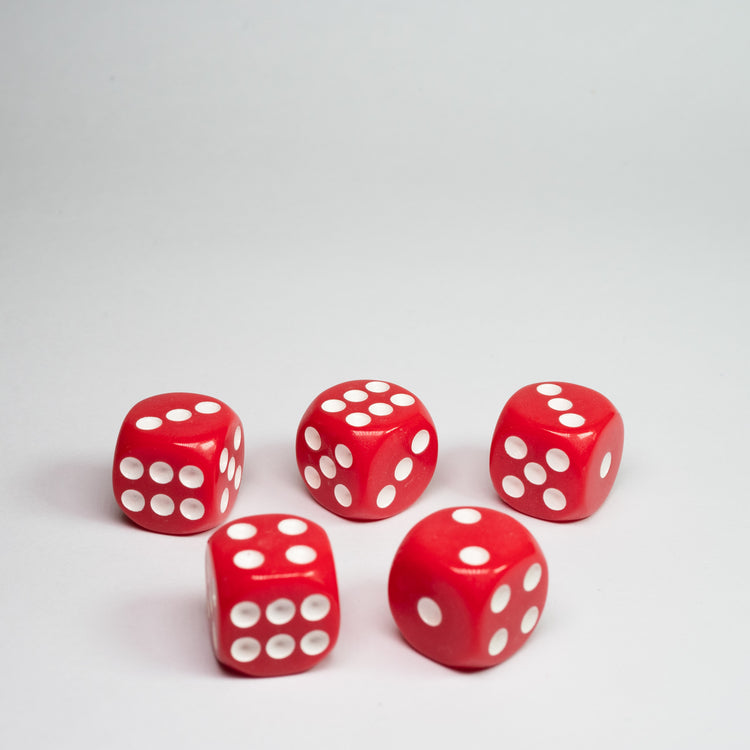 Red 14mm D6 Dice Pack of 5