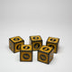 Yellow Acrylic D6 Steampunk Dice 16mm Pack of 5