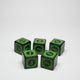 Green Acrylic D6 Steampunk Dice 16mm Pack of 5