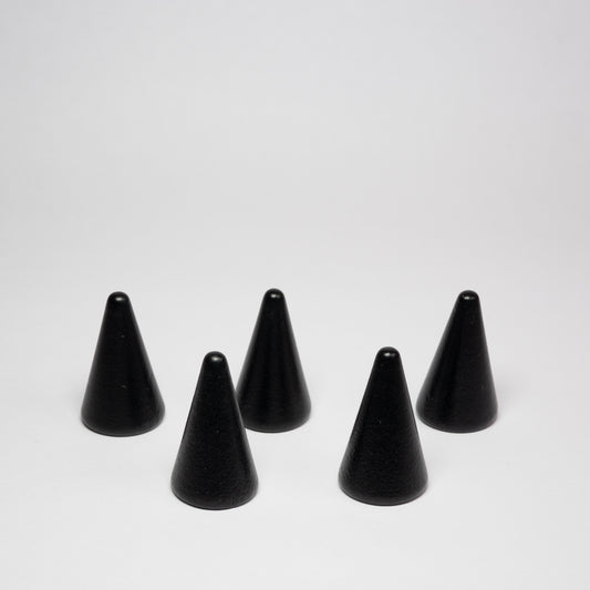 Black Wooden Conical Pieces Pack of 5