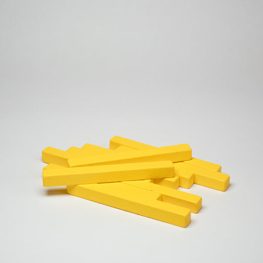 Yellow Wooden Sticks 50mm Pack of 10