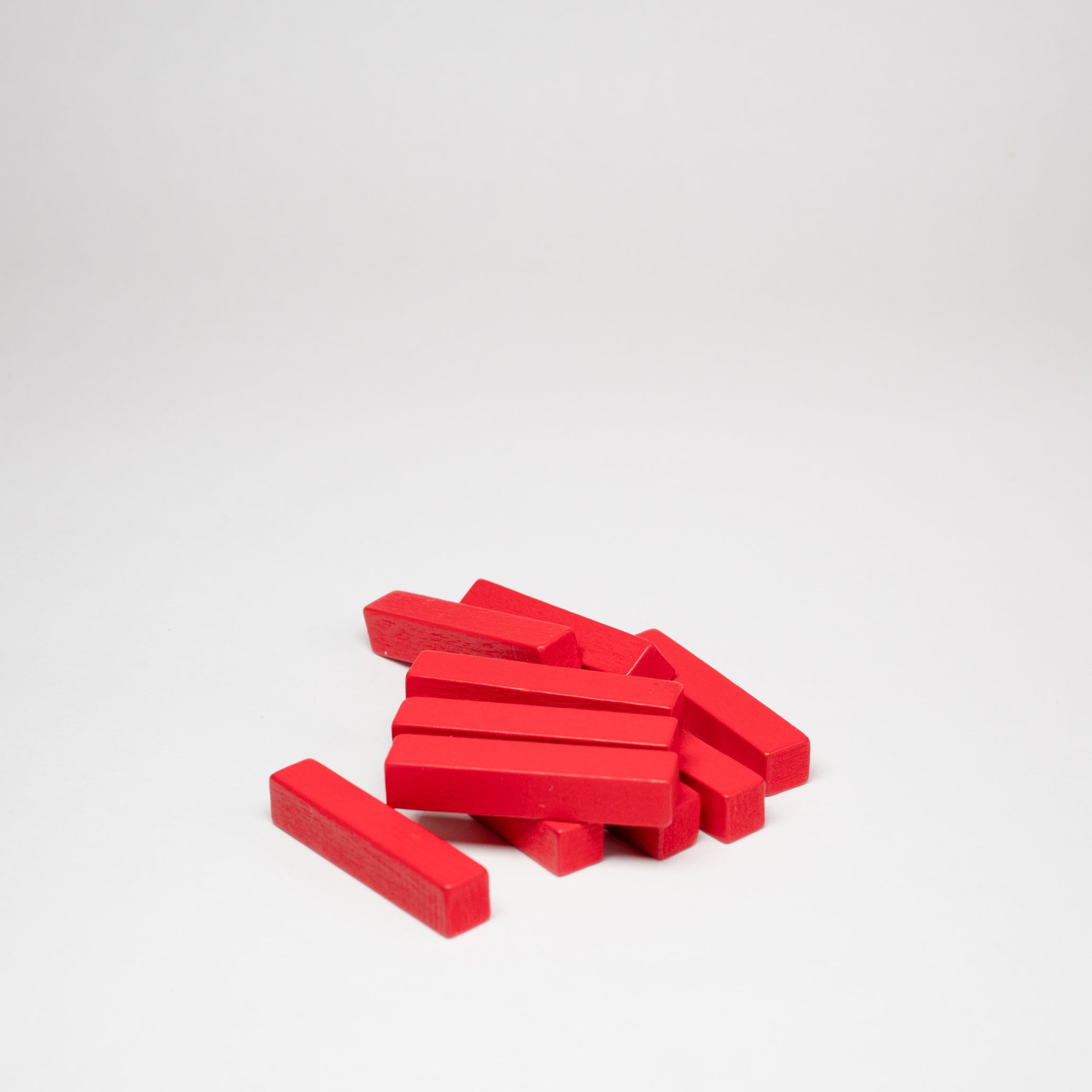 Red Wooden Sticks 25mm Pack of 10 – Tabletop Supply