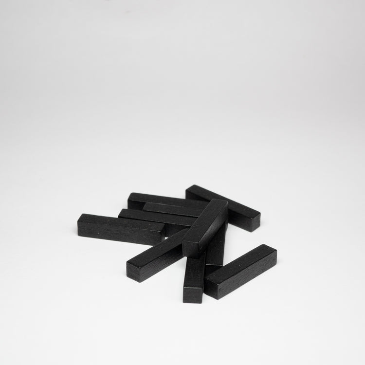 Black Wooden Sticks 25mm Pack of 10