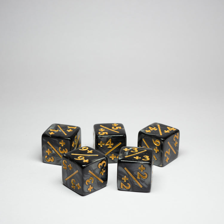 Grey Positive Dice Counters 16mm Pack of 5