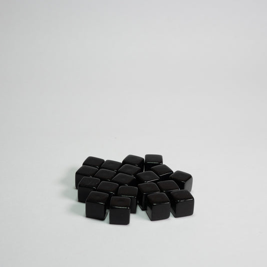 Opaque Black Acrylic Cube 8mm Game Pieces 20 pack