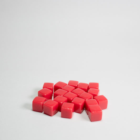 Opaque Red Acrylic Cube 8mm Game Pieces 20 pack