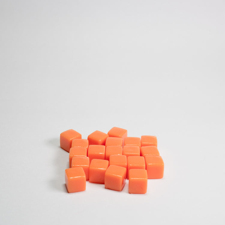 Opaque Orange Acrylic Cube 8mm Game Pieces 20 pack