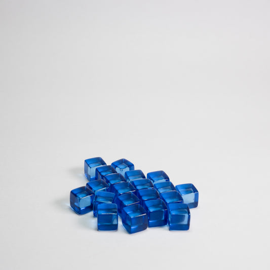 Dark Blue Acrylic Cube 8mm Game Pieces 20 pack