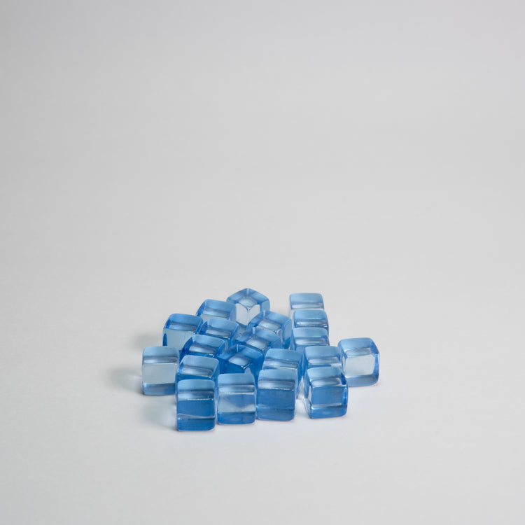 Light Blue Acrylic Cube 8mm Game Pieces 20 pack