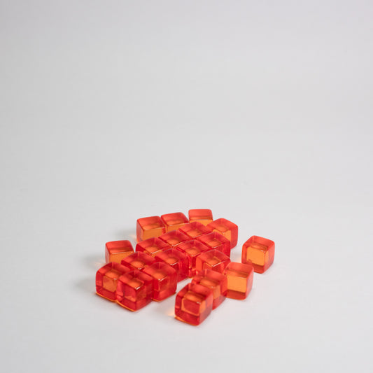 Dark Orange Acrylic Cube 8mm Game Pieces 20 pack