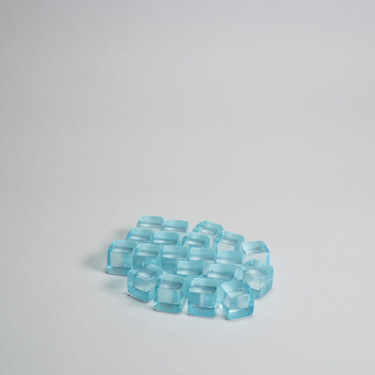 Ice Blue Acrylic Cube 8mm Game Pieces 20 pack