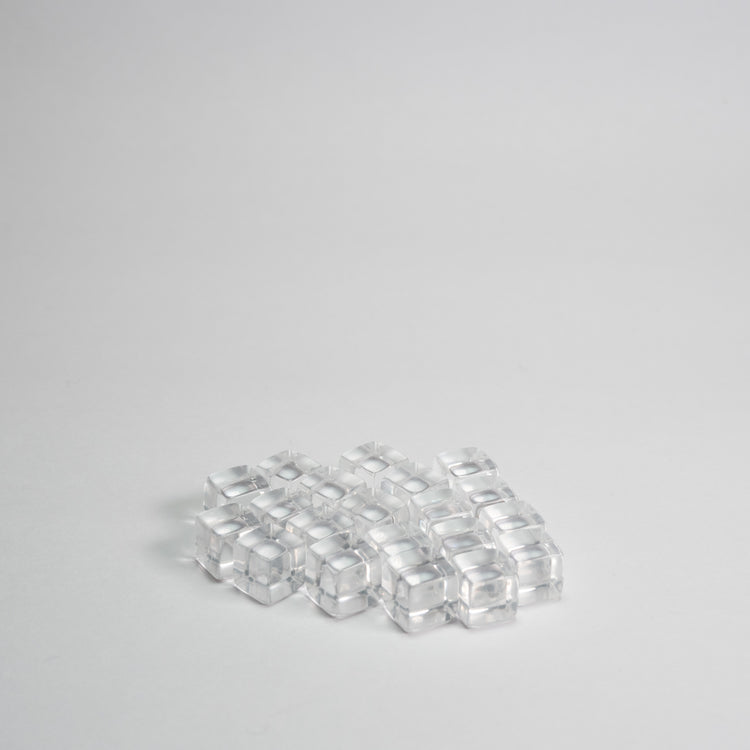 Clear Acrylic Cube 8mm Game Pieces 20 pack
