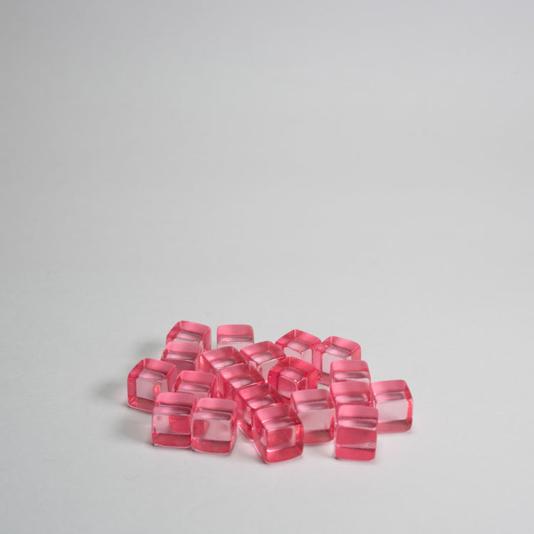 Pink Acrylic Cube 8mm Game Pieces 20 pack