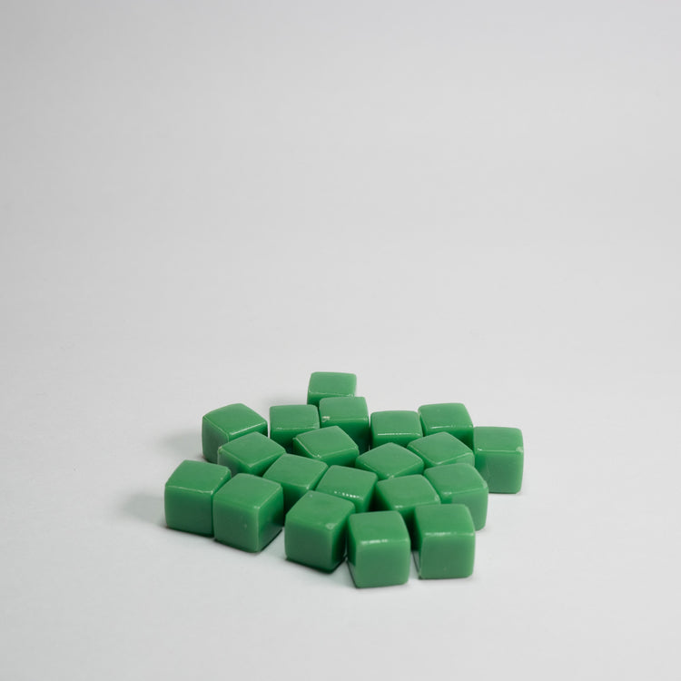 Opaque Green Acrylic Cube 8mm Game Pieces 20 pack