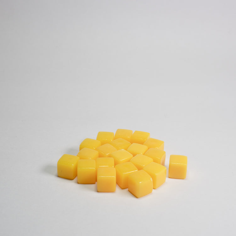 Opaque Yellow Acrylic Cube 8mm Game Pieces 20 pack