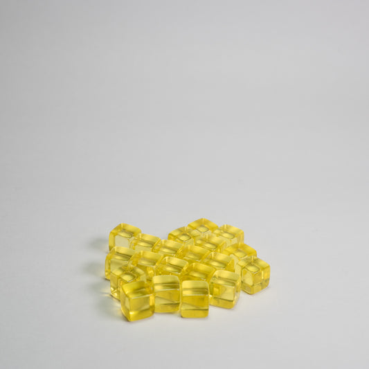 Yellow Acrylic Cube 8mm Game Pieces 20 pack