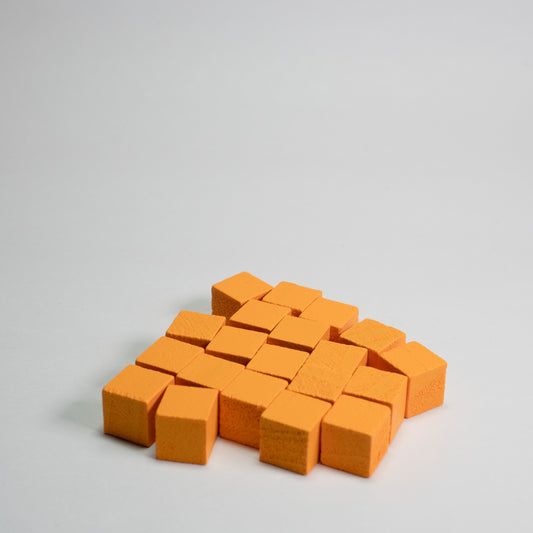 Orange Wooden Cube 10mm Game Pieces 20 Pack (Old supplier)