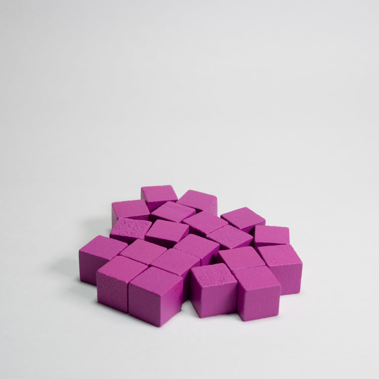 Purple Wooden Cube 10mm Game Pieces 20 Pack (Old supplier)