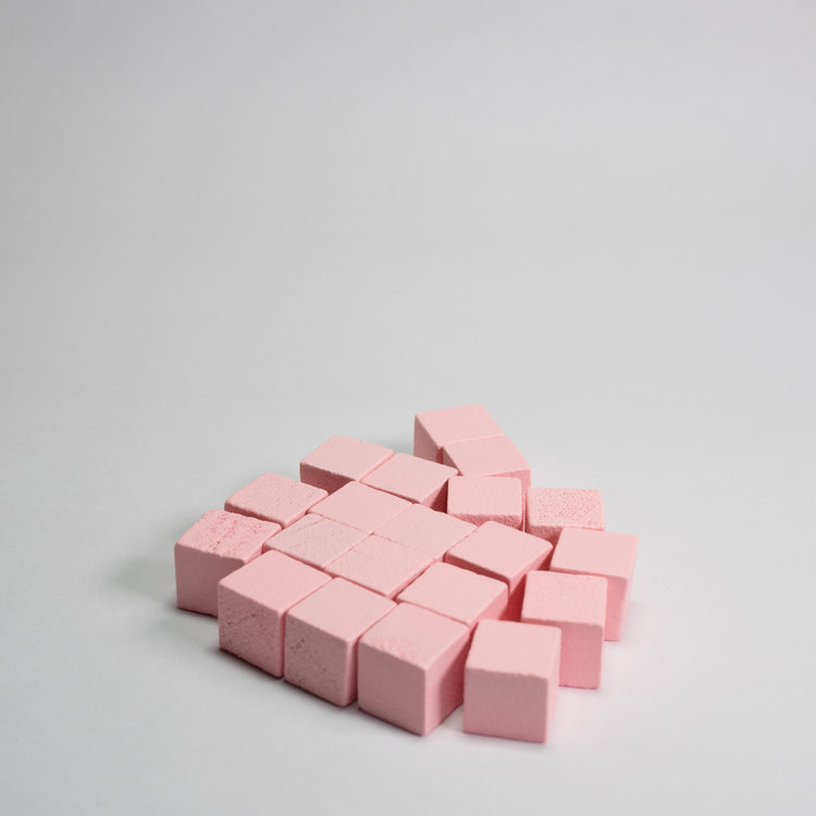 Light Pink Wooden Cube 10mm Game Pieces 20 Pack (Old supplier)