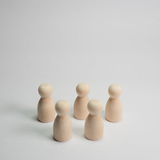Natural Wooden Pawns 25mm pack of 5