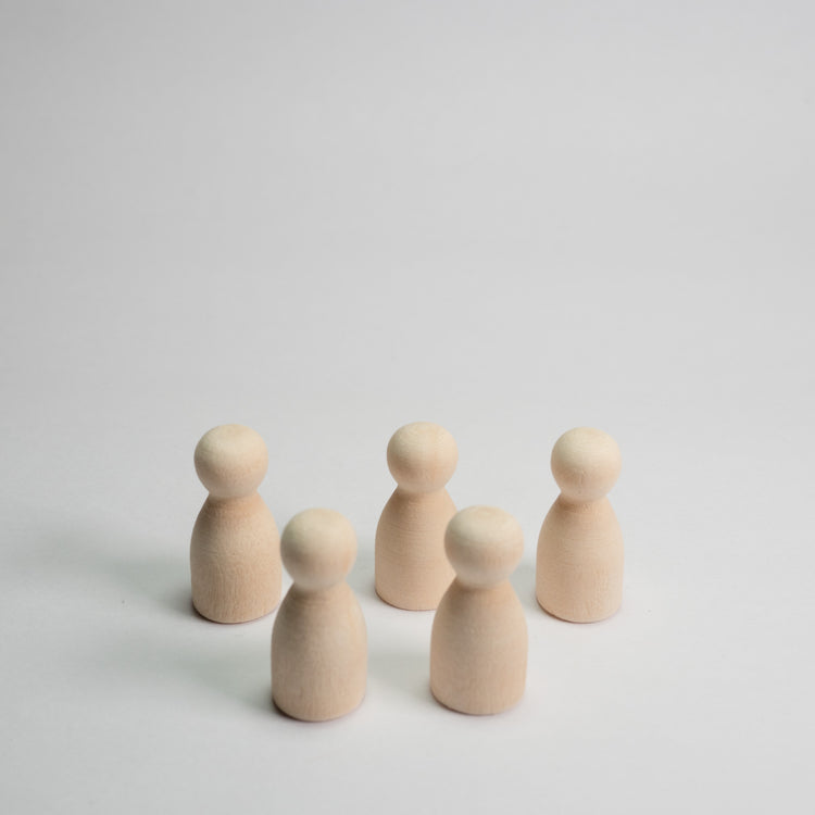 Natural Wooden Pawns 25mm pack of 5
