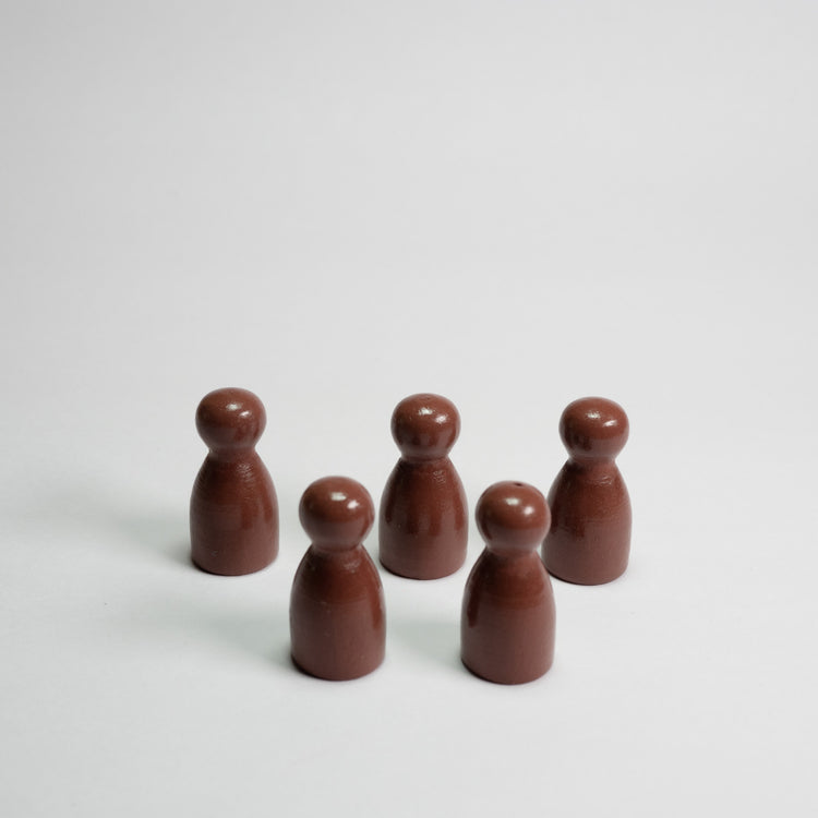 Brown Wooden Pawns 25mm pack of 5