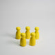 Yellow Wooden Pawns 25mm pack of 5