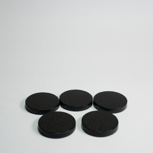Black Wooden Discs 25mm Pack of 5