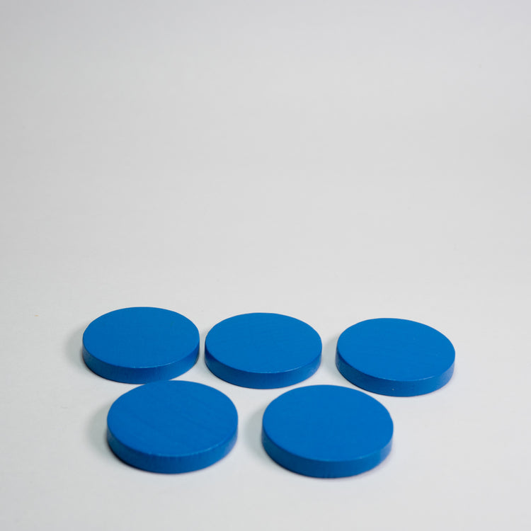 Blue Wooden Discs 25mm Pack of 5