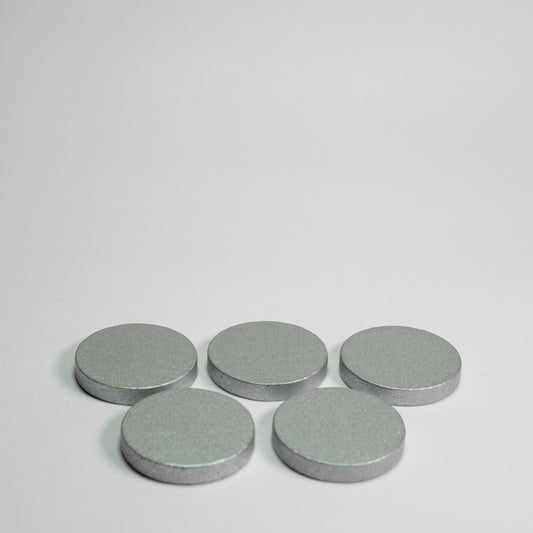 Silver Wooden Discs 25mm Pack of 5