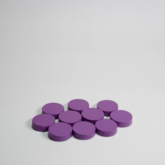 Purple Wooden Discs 15mm Pack of 10