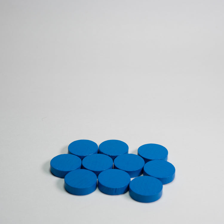 Blue Wooden Discs 15mm Pack of 10
