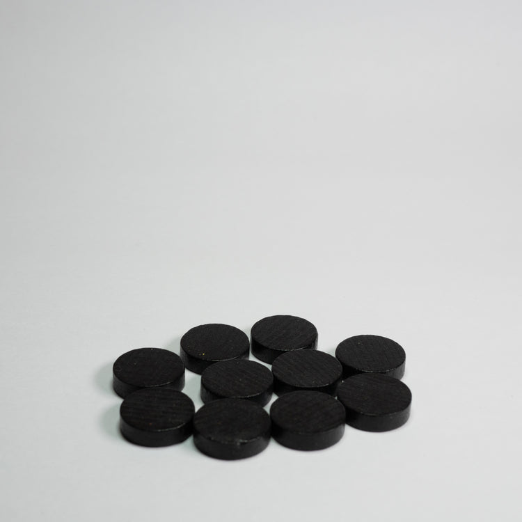 Black Wooden Discs 15mm Pack of 10
