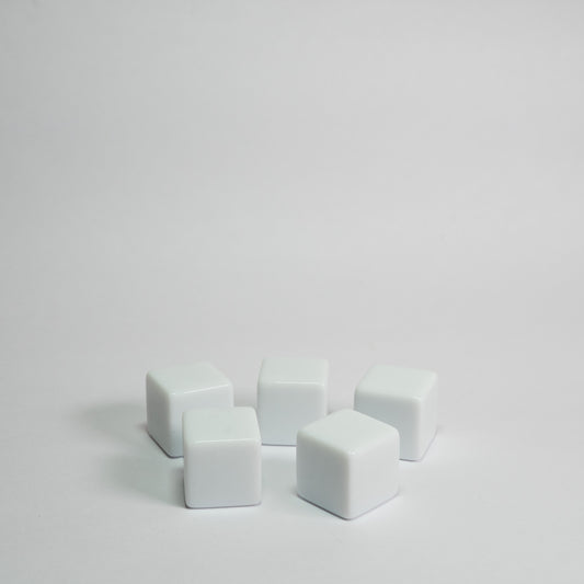 Blank Acrylic D6 Dice Square 16mm 5 Pack