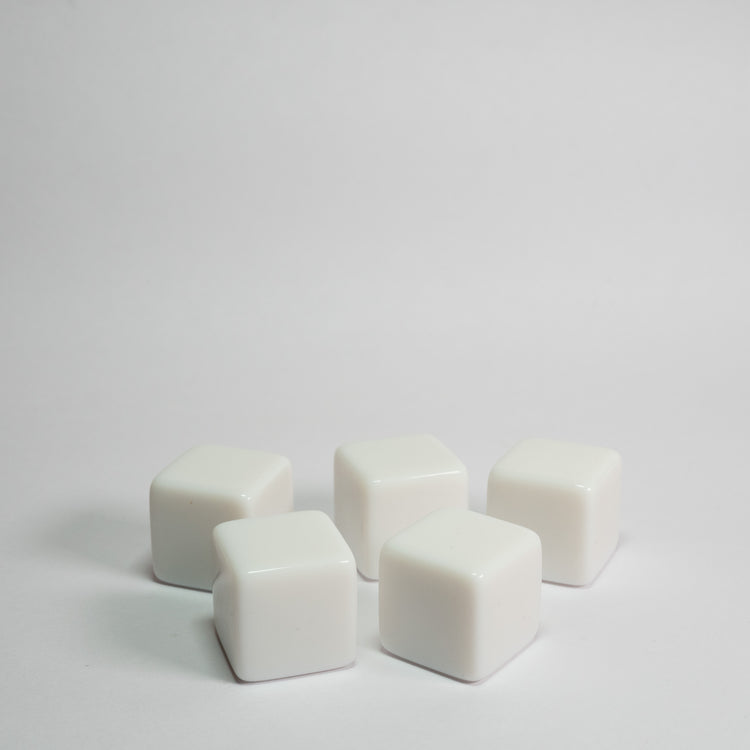 Blank Acrylic D6 Dice Square 20mm 5 Pack