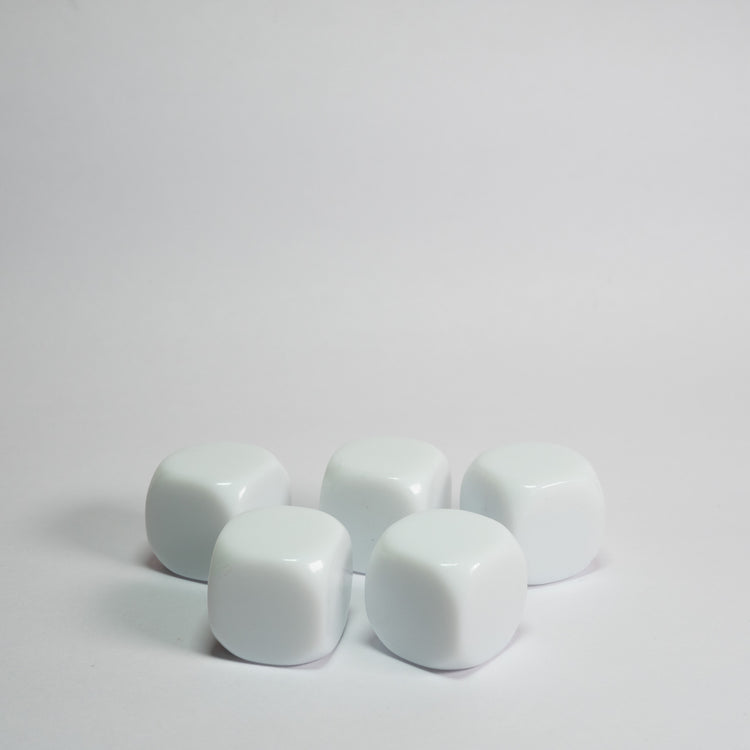 Blank Acrylic D6 Dice Rounded 20mm 5 Pack