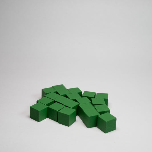 Green Wooden Cube 10mm Game Pieces 20 Pack