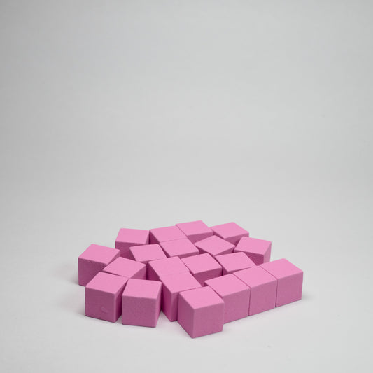 Pink Wooden Cube 10mm Game Pieces 20 Pack