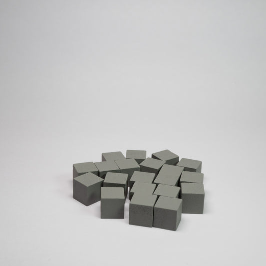 Grey Wooden Cube 10mm Game Pieces 20 Pack